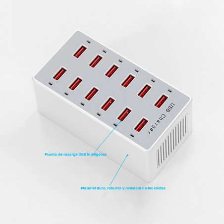 Estación de carga múltiple rápida 615493 cargador USB de 12 puertos 60W