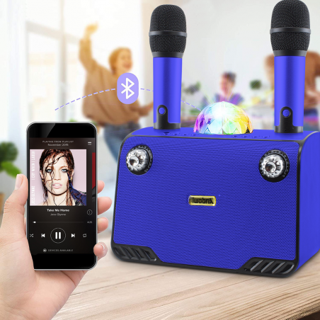 Karaoke altavoz inalámbrico Bluetooth 714386 Altavoz portátil con 2 micrófonos