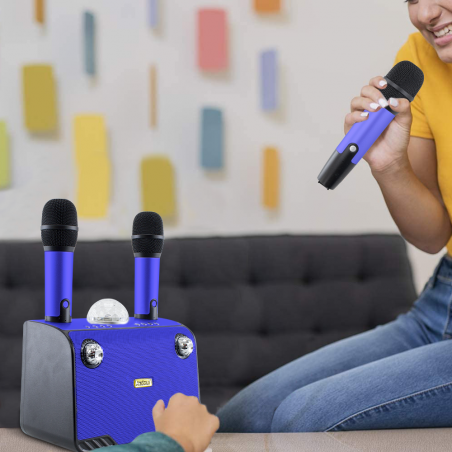 Karaoke altavoz inalámbrico Bluetooth 714386 Altavoz portátil con 2 micrófonos