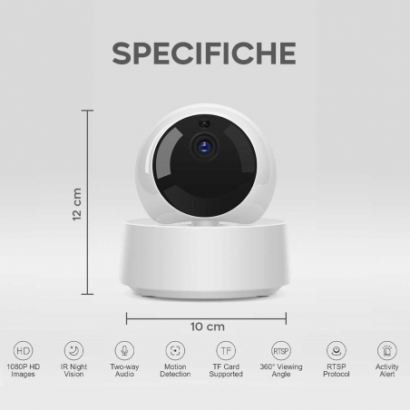 Cámara de vigilancia IP 75648 WiFi Full HD 360° Ángulo control remoto