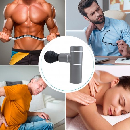 Pistola de masaje de percusión recargable portátil 63009 con 4 velocidades