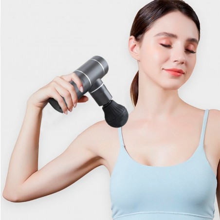 Pistola de masaje de percusión recargable portátil 63009 con 4 velocidades