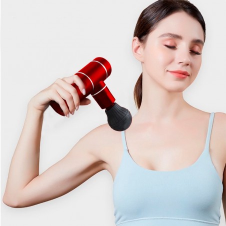 Pistola de masaje de percusión recargable portátil 63009 con 4 velocidades