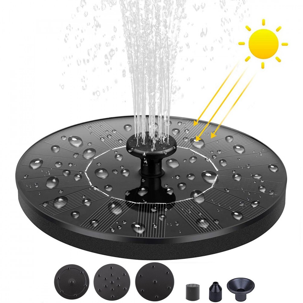 Fuente de recarga solar 292586 Bomba con estanque y boquilla flotante decorativa