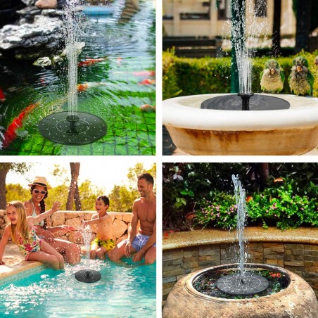 Fuente de recarga solar 292586 Bomba con estanque y boquilla flotante decorativa