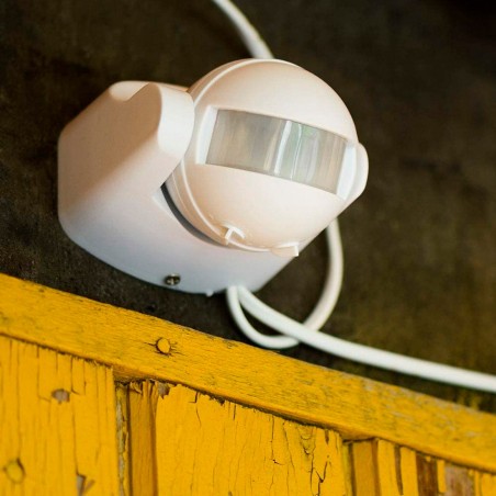 Detector de movimiento hasta 12mt Infrarrojos Crepúsculo Cabeza giratoria 180°