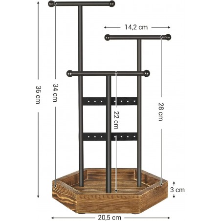 Joyero bandeja de madera expositor de Joyas barras collares anillos y pendientes