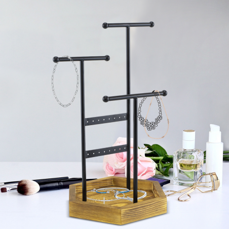 Joyero bandeja de madera expositor de Joyas barras collares anillos y pendientes