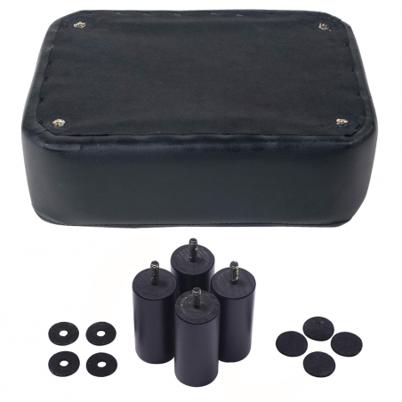 Reposapiés Puf rectangular Faux Leather pies de madera o taburete de dormitorio