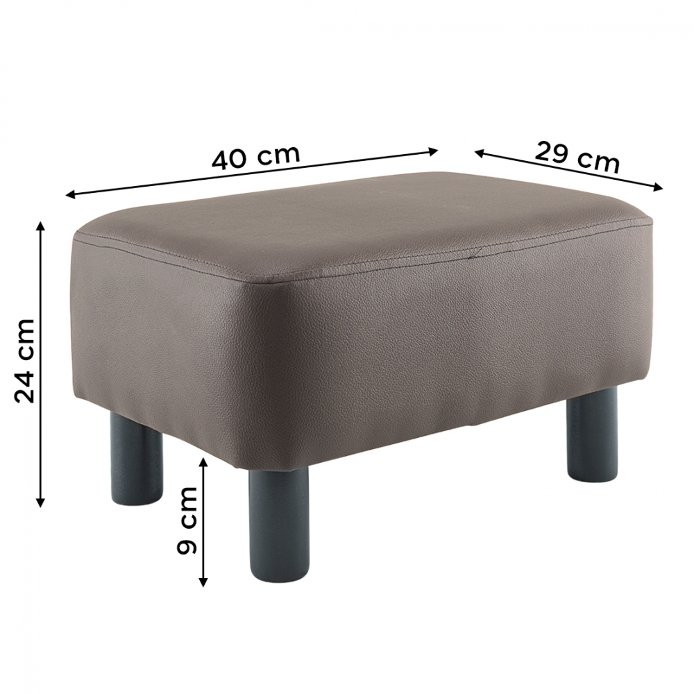 Reposapiés Puf rectangular Faux Leather pies de...