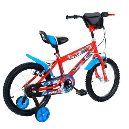 Bicicleta infantil magic Talla 16" Línea BOOM Edad 5-7 años con ruedas de apoyo