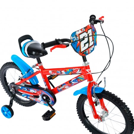 Bicicleta infantil magic Talla 16" Línea BOOM Edad 5-7 años con ruedas de apoyo