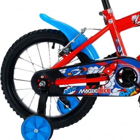 Bicicleta infantil magic Talla 16" Línea BOOM Edad 5-7 años con ruedas de apoyo