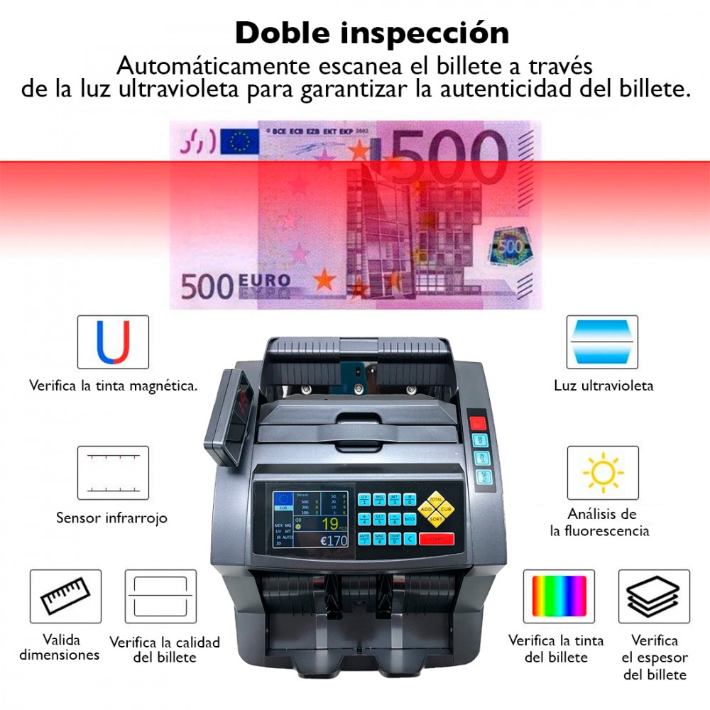 Detector automático billetes falsos máquina...