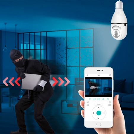 Cámara oculta Wi-Fi exterior o interior para bombilla de lámpara Zoom Cam