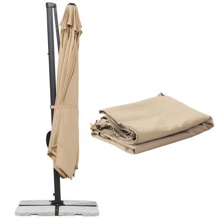 19402 Toldo repuesto para sombrilla Rimini descentralizado 3x4mt Anti-UV Crudo