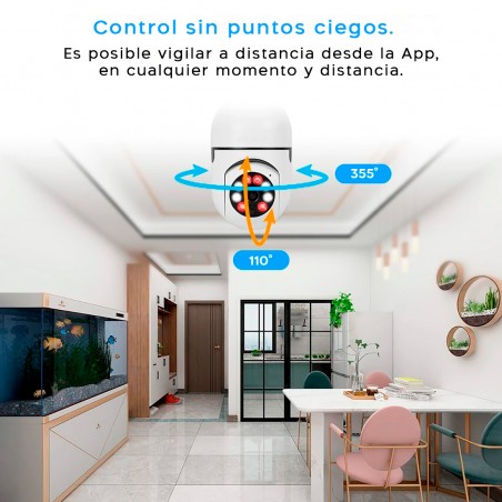 Cámara oculta Wi-Fi exterior o interior para bombilla de lámpara Zoom Cam