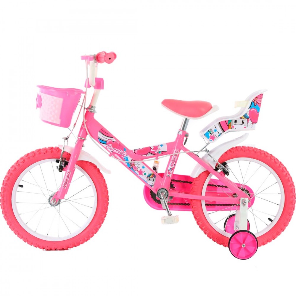 Bicicleta magic girl Talla 16" línea UNICORN edad 5-7 años ruedas y cesta