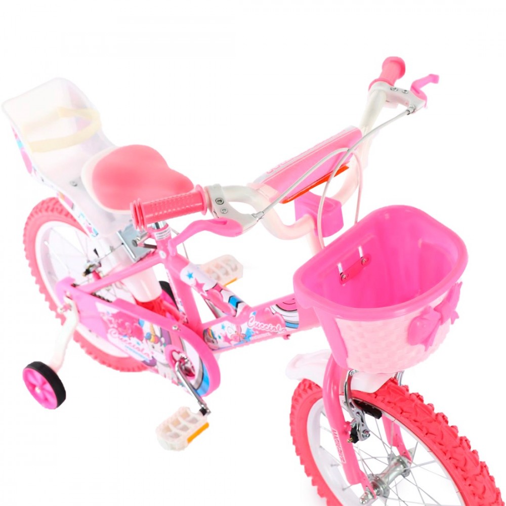 Bicicleta Niños 16 Pulgadas Unicorn rosado 5-7 años