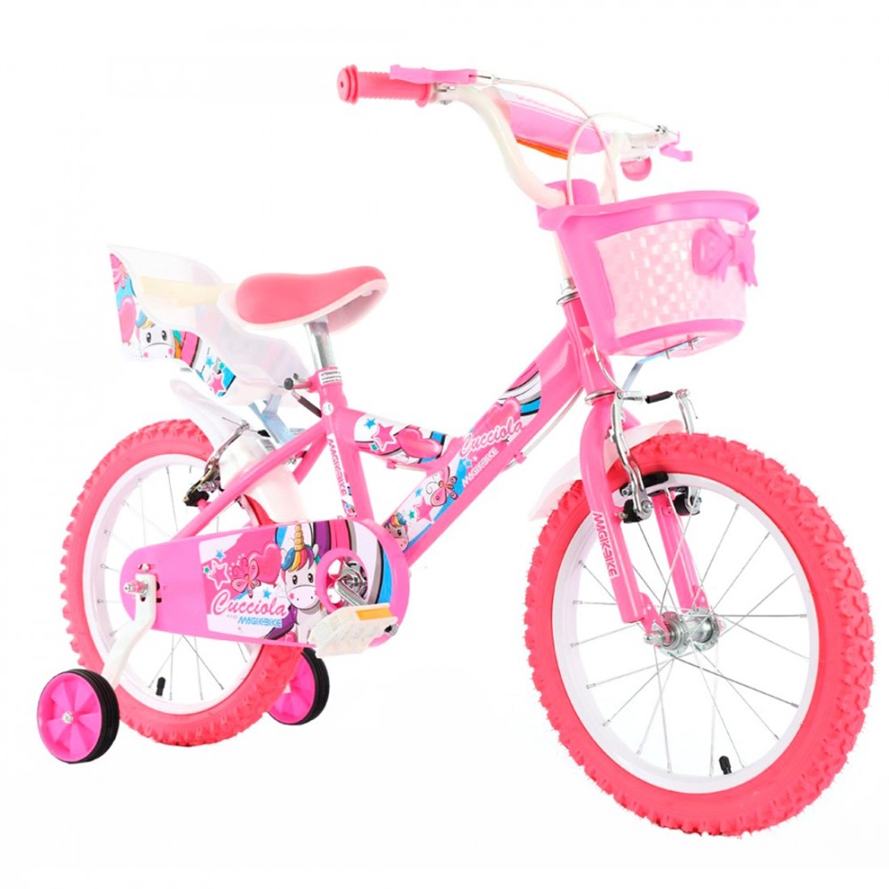 Bicicleta magic Girl talla 12" Línea UNICORN Edad 3-5 años ruedas y cesta