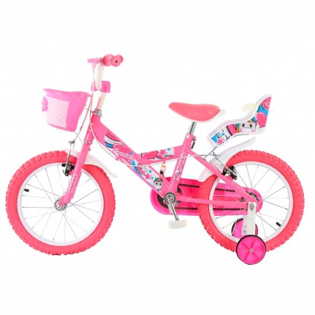 Bicicleta magic Girl talla 12" Línea UNICORN Edad 3-5 años ruedas y cesta