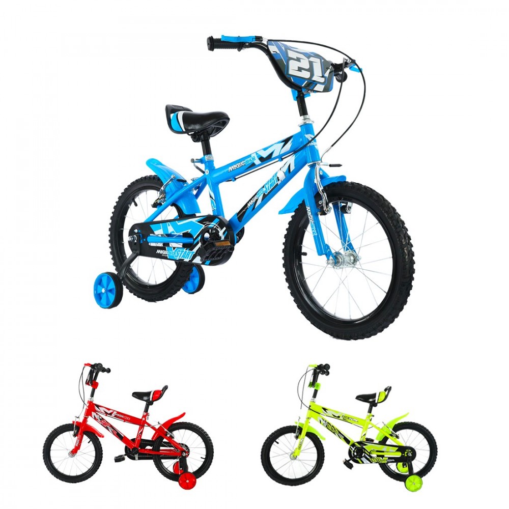 Bicicleta infantil magic Talla 12" Línea TOP STAR Edad 3-5 años ruedas de apoyo Azul