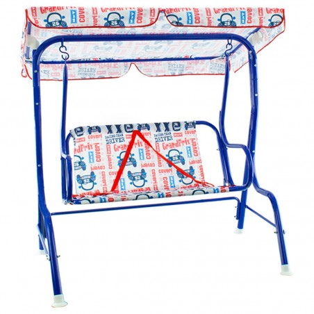 Balancín de jardín 2 plazas para niños COVERI sombrilla cinturones de seguridad