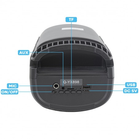 Altavoz bluetooth karaoke inalámbrico con luces RGB radio FM portátil