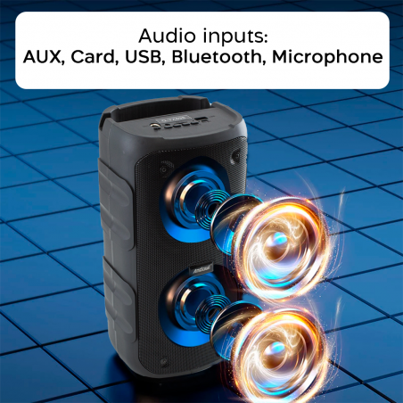 Altavoz bluetooth karaoke inalámbrico con luces RGB radio FM portátil