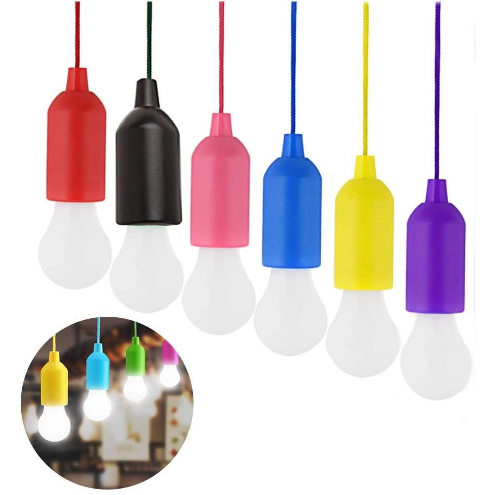 881609 Pack 4 bombillas LED colores con pilas para decoración de jardín y hogar