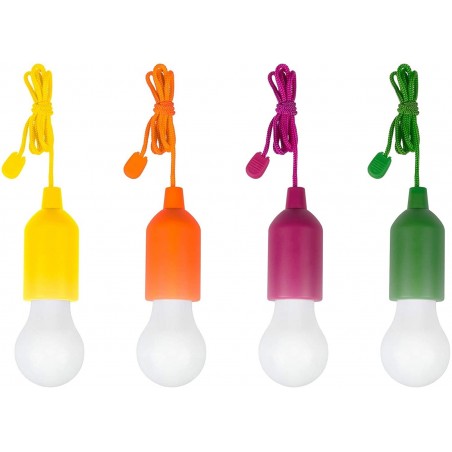 881609 Pack 4 bombillas LED colores con pilas para decoración de jardín y hogar