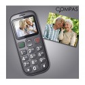 Movil GSM para mayores COMPASS E07 con dual sim y teclas grandes para las emergencias incluye radio FM y linterna