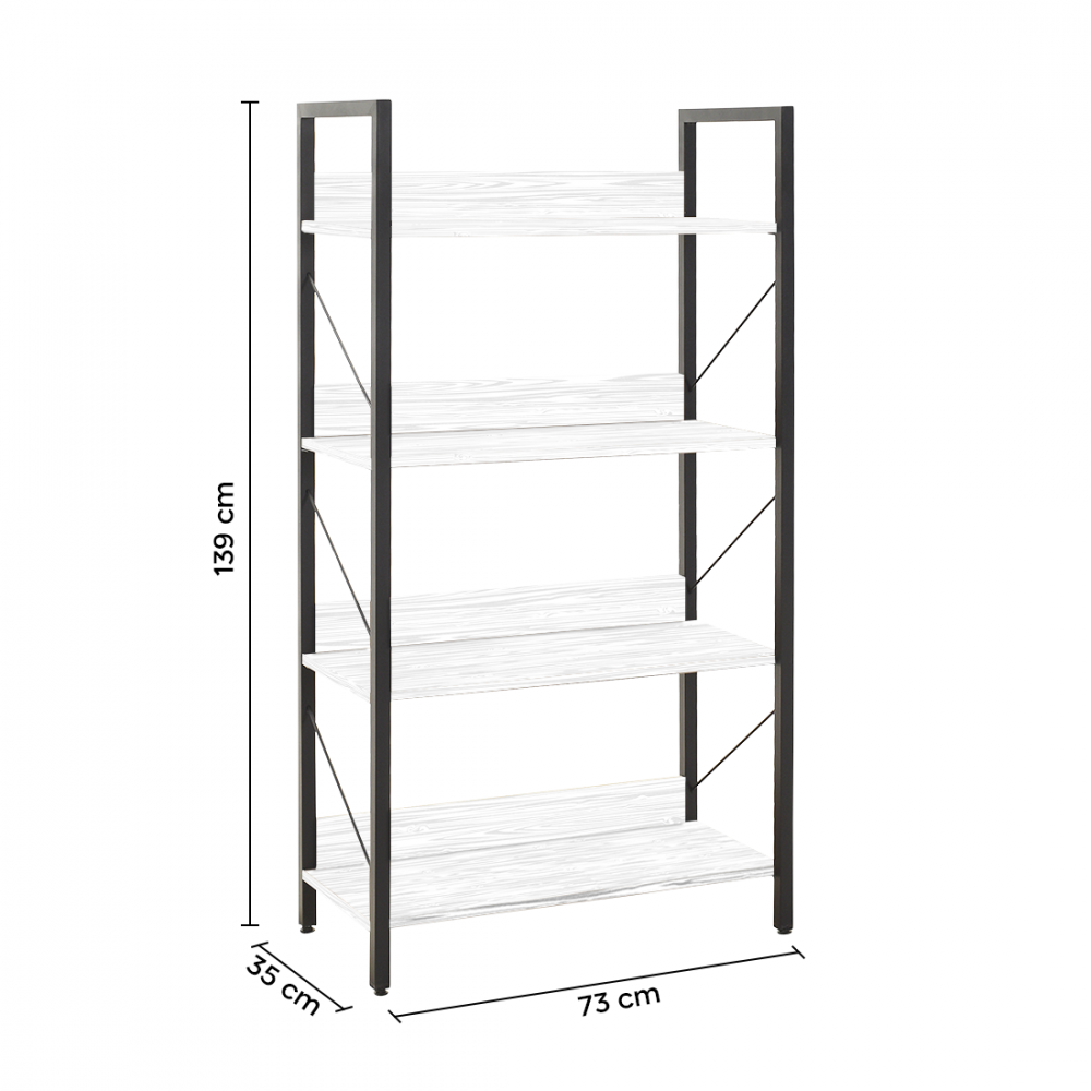 Librería madera KTP740 diseño moderno 4...