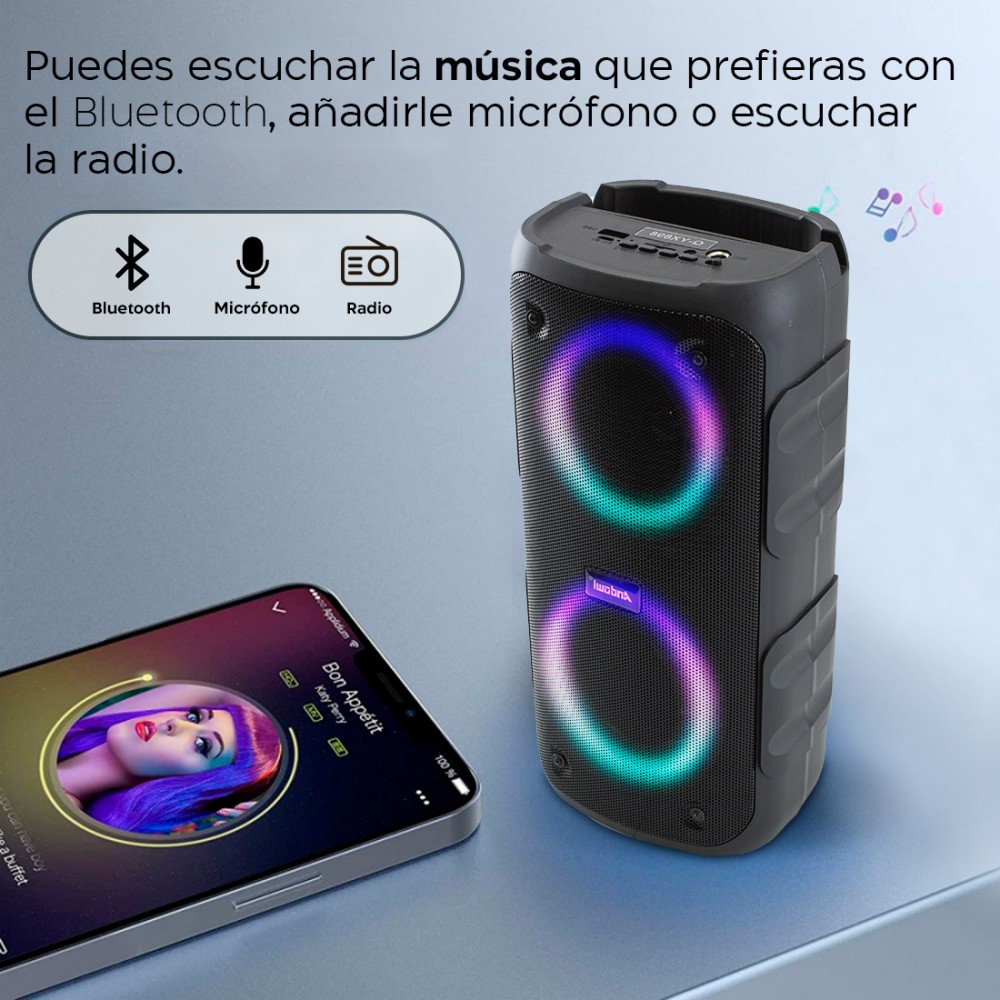 Altavoz bluetooth karaoke inalámbrico con luces...