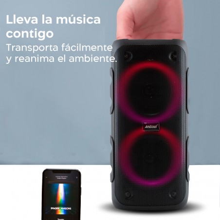 Altavoz bluetooth karaoke inalámbrico con luces RGB radio FM portátil