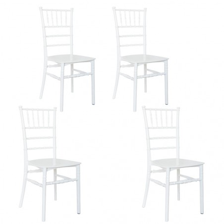 Set de 4 sillas chiavari blancas Classic Design para Catering Vintage