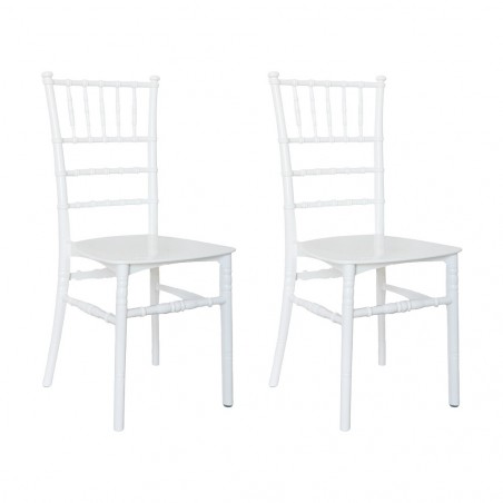 Juego de 2 sillas Chiavari Blancas Classic Design ideal para Caterings Vintage