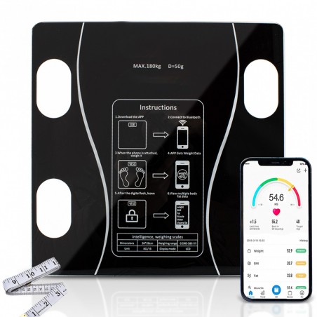 Báscula personal digital inteligente 701333 Medición de grasa con aplicación