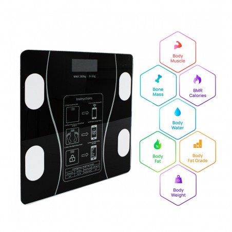 Báscula personal digital inteligente 701333 Medición de grasa con aplicación