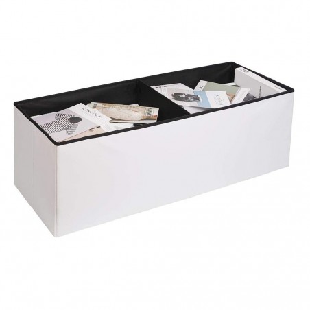 Sillon contenedor cofre plegable baúl con tapa acolchada de Imitación de cuero