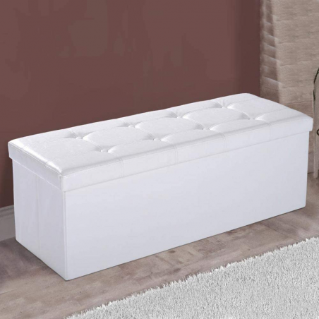 Sillon contenedor cofre plegable baúl con tapa acolchada de Imitación de cuero