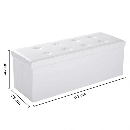 Sillon contenedor cofre plegable baúl con tapa acolchada de Imitación de cuero