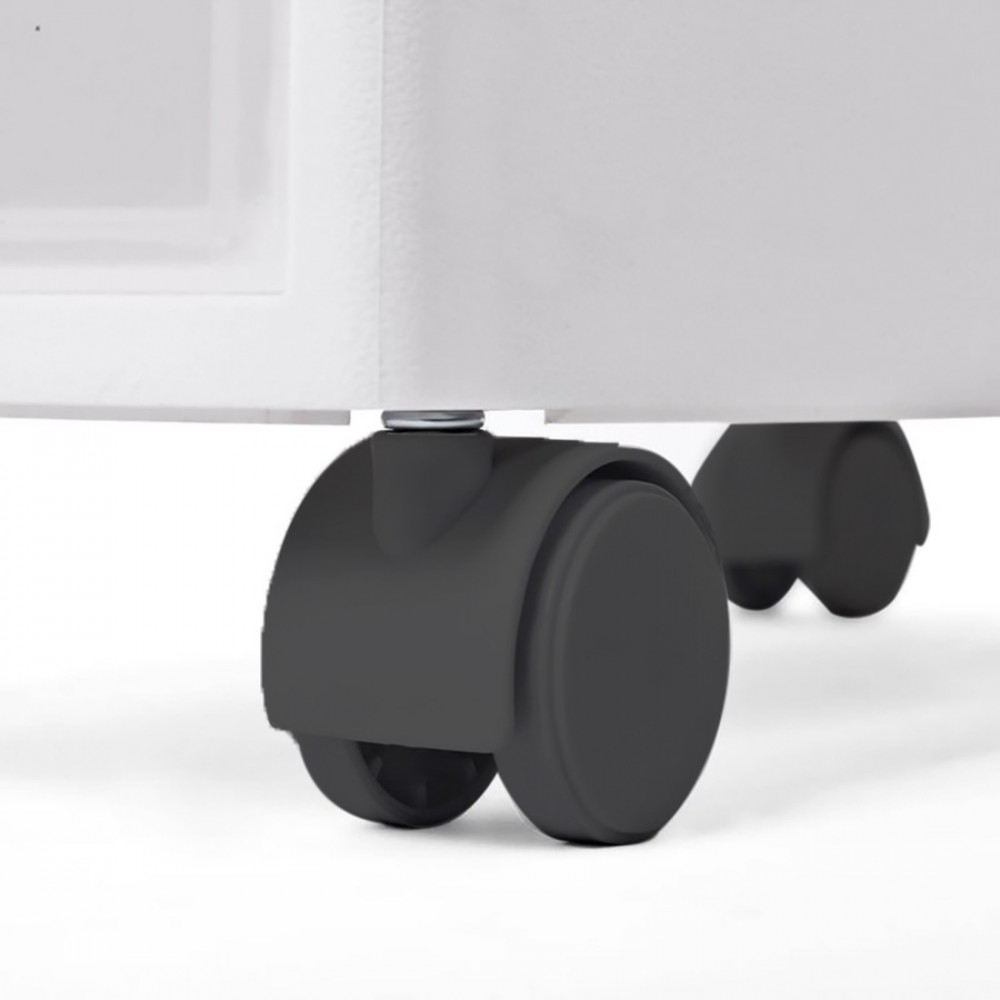 Carro estrecho de 4 cajones multiusos Blanco...