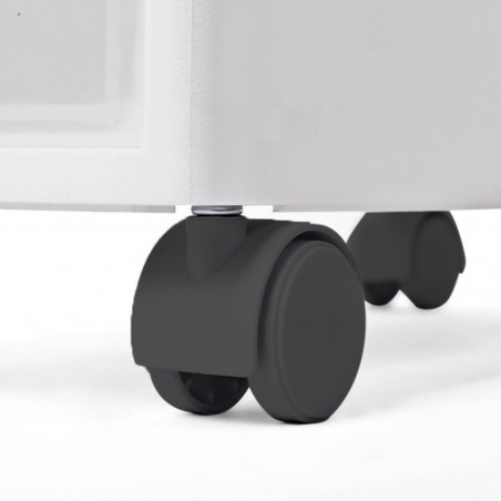 Carro estrecho de 4 cajones multiusos Blanco para ahorro de espacio con ruedas