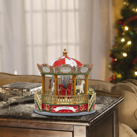 367002 Carrusel de Navidad Luces Sonidos y Movimiento 23x23x24 cm