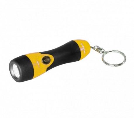 Linterna 1 LED con empuñadura de goma 9 cm de largo con gancho para enganchar a las llaves - Grundig