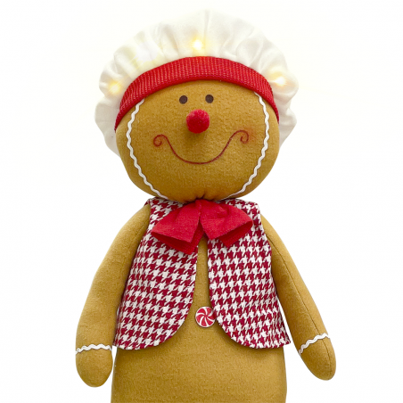 Adorno pan de jengibre masculino 80 cm 301102 Adorno navideño con luces