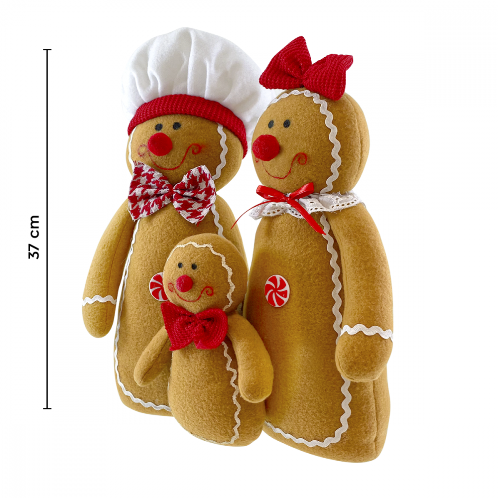 Trio gingerbread decoración navideña 37Hcm...