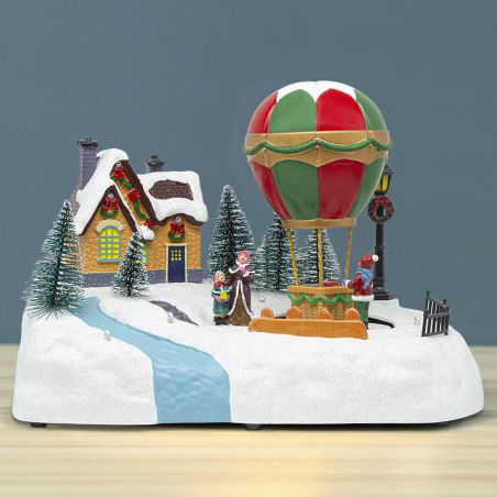 Aldea navideña 28x18x18cm 361060 Decoración con Luces, Sonidos y Movimiento