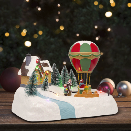 Aldea navideña 28x18x18cm 361060 Decoración con Luces, Sonidos y Movimiento